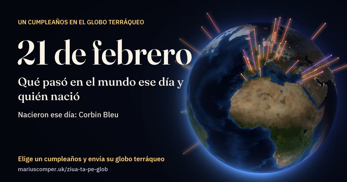 La Tierra el 21 de febrero, con los rayos de los acontecimientos del día