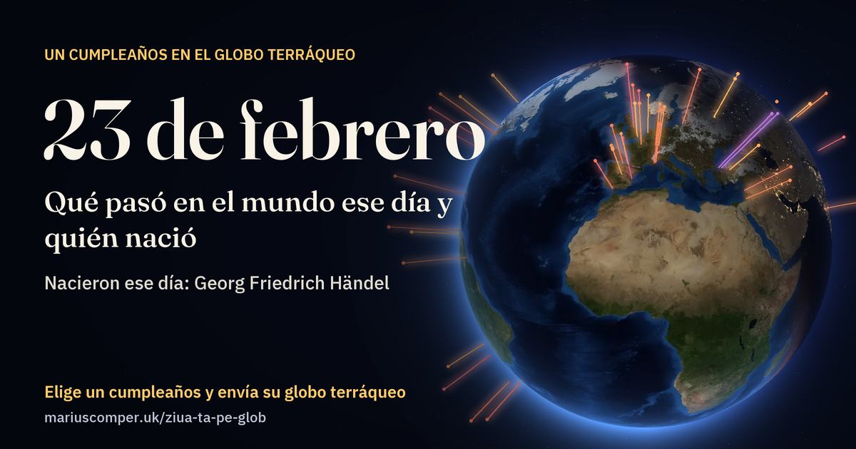 La Tierra el 23 de febrero, con los rayos de los acontecimientos del día