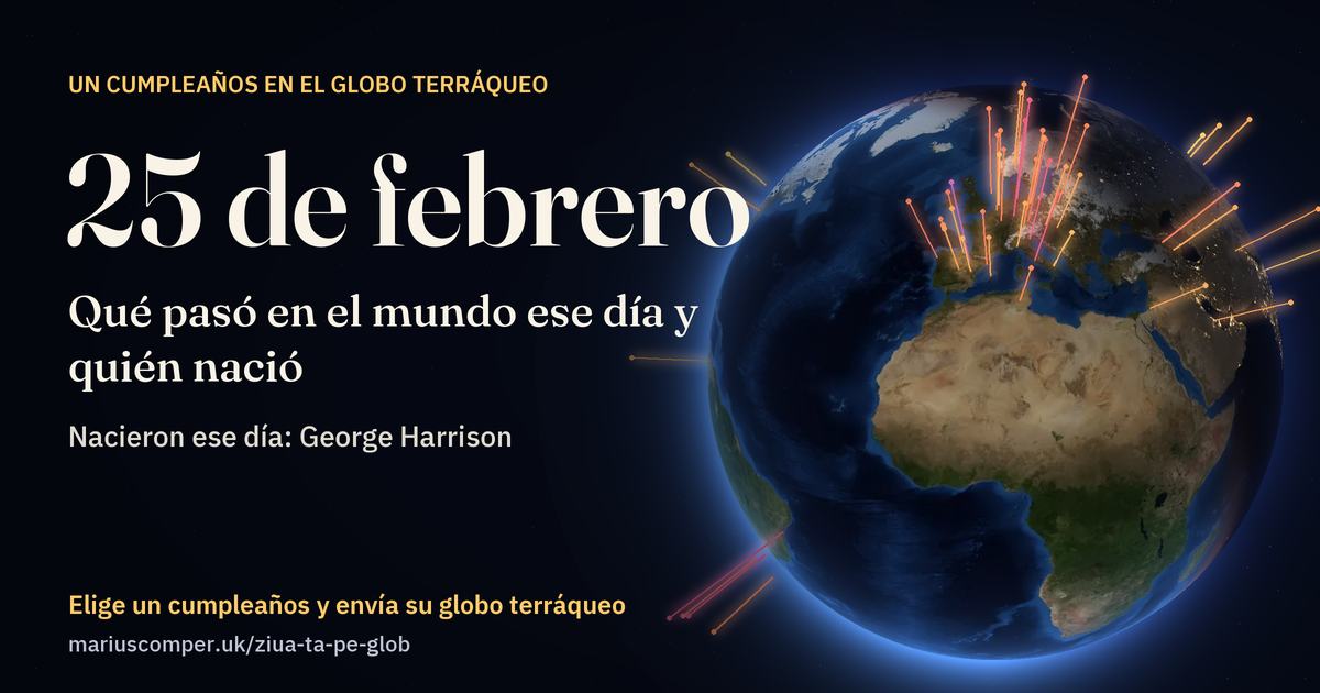 La Tierra el 25 de febrero, con los rayos de los acontecimientos del día