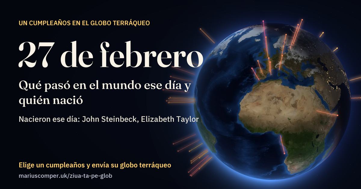 La Tierra el 27 de febrero, con los rayos de los acontecimientos del día