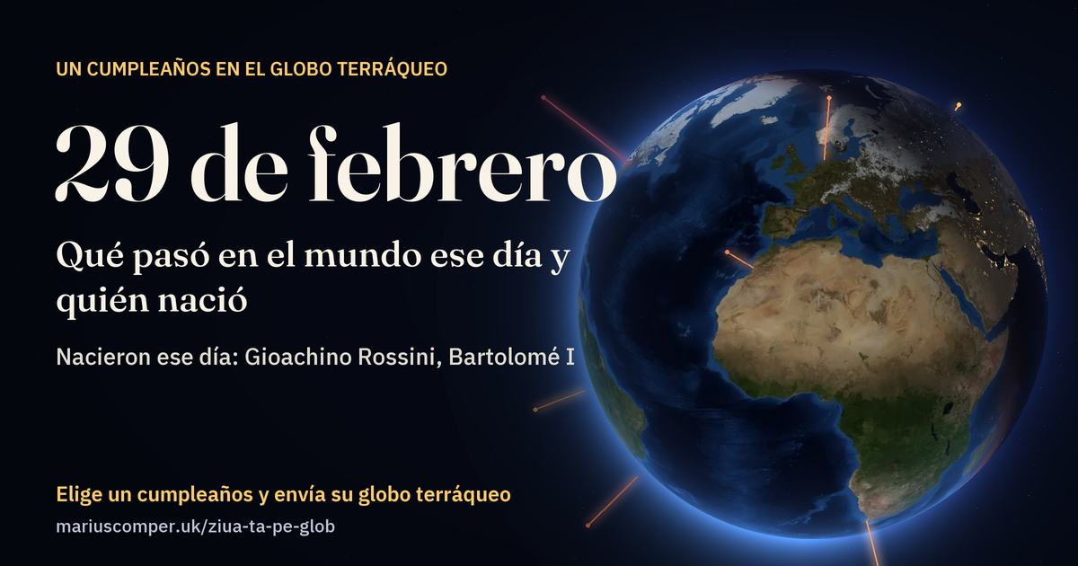 La Tierra el 29 de febrero, con los rayos de los acontecimientos del día