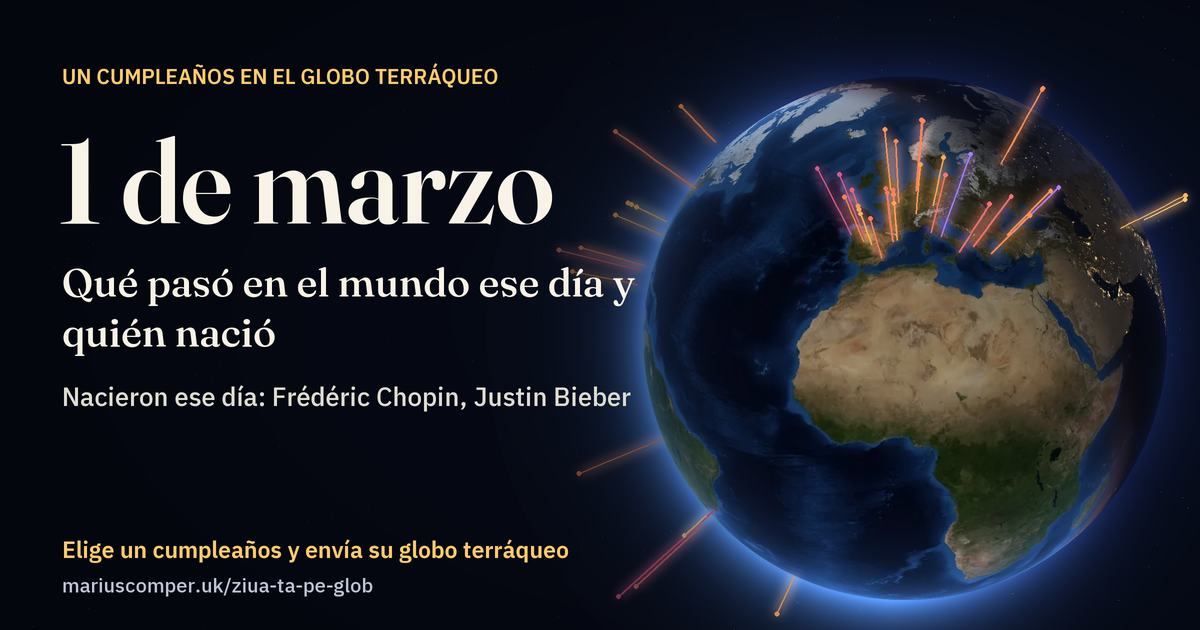 La Tierra el 1 de marzo, con los rayos de los acontecimientos del día