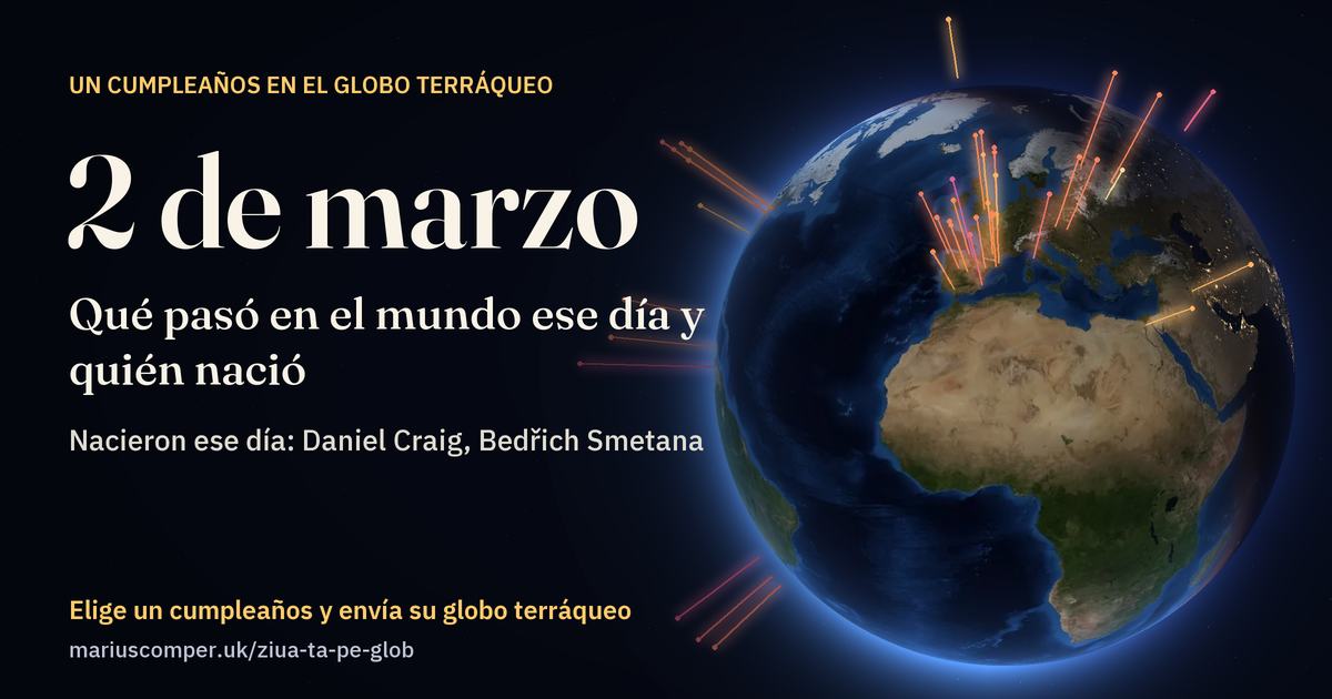 La Tierra el 2 de marzo, con los rayos de los acontecimientos del día