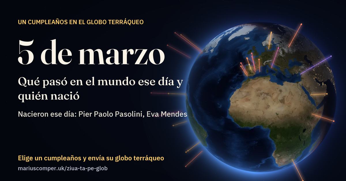 La Tierra el 5 de marzo, con los rayos de los acontecimientos del día