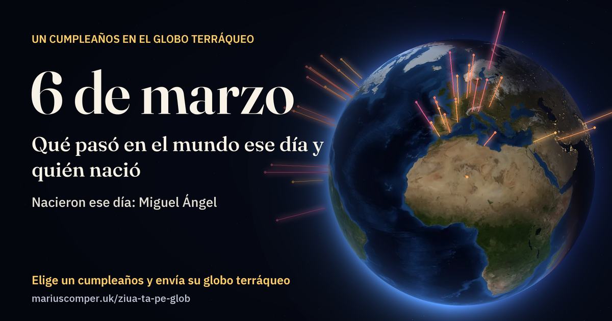 La Tierra el 6 de marzo, con los rayos de los acontecimientos del día