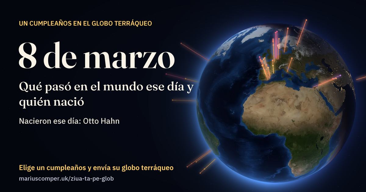 La Tierra el 8 de marzo, con los rayos de los acontecimientos del día