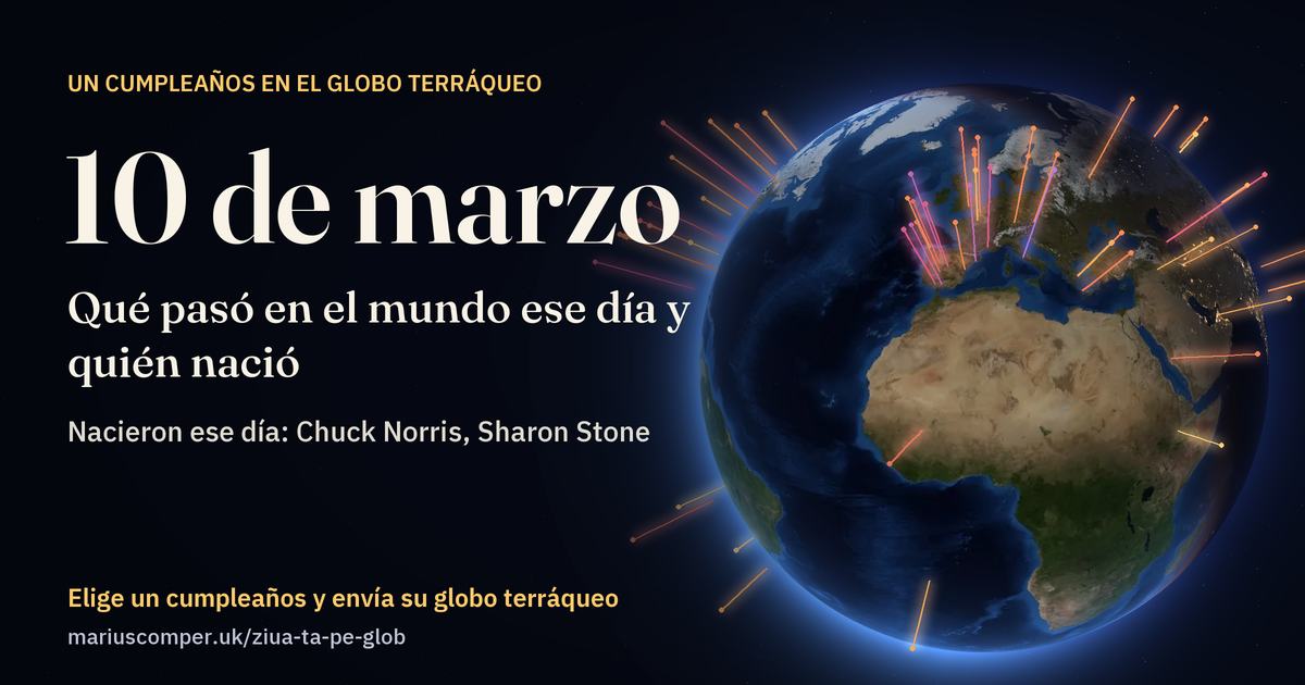 La Tierra el 10 de marzo, con los rayos de los acontecimientos del día