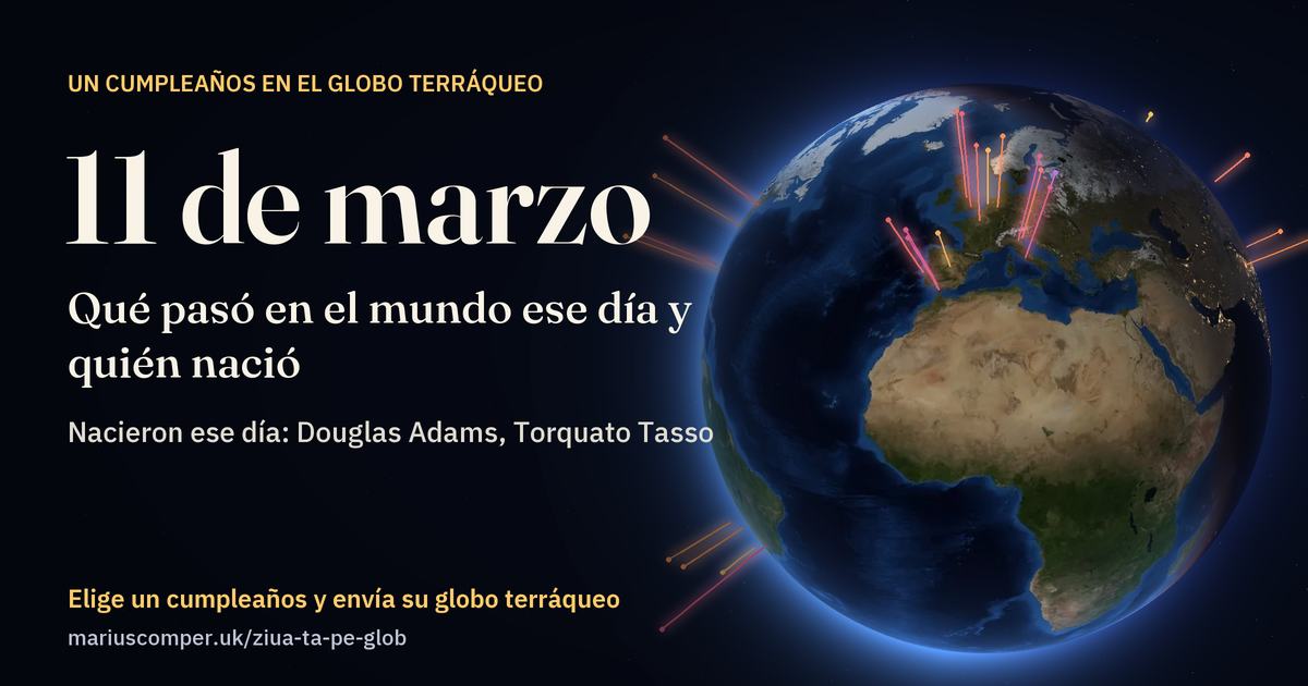 La Tierra el 11 de marzo, con los rayos de los acontecimientos del día