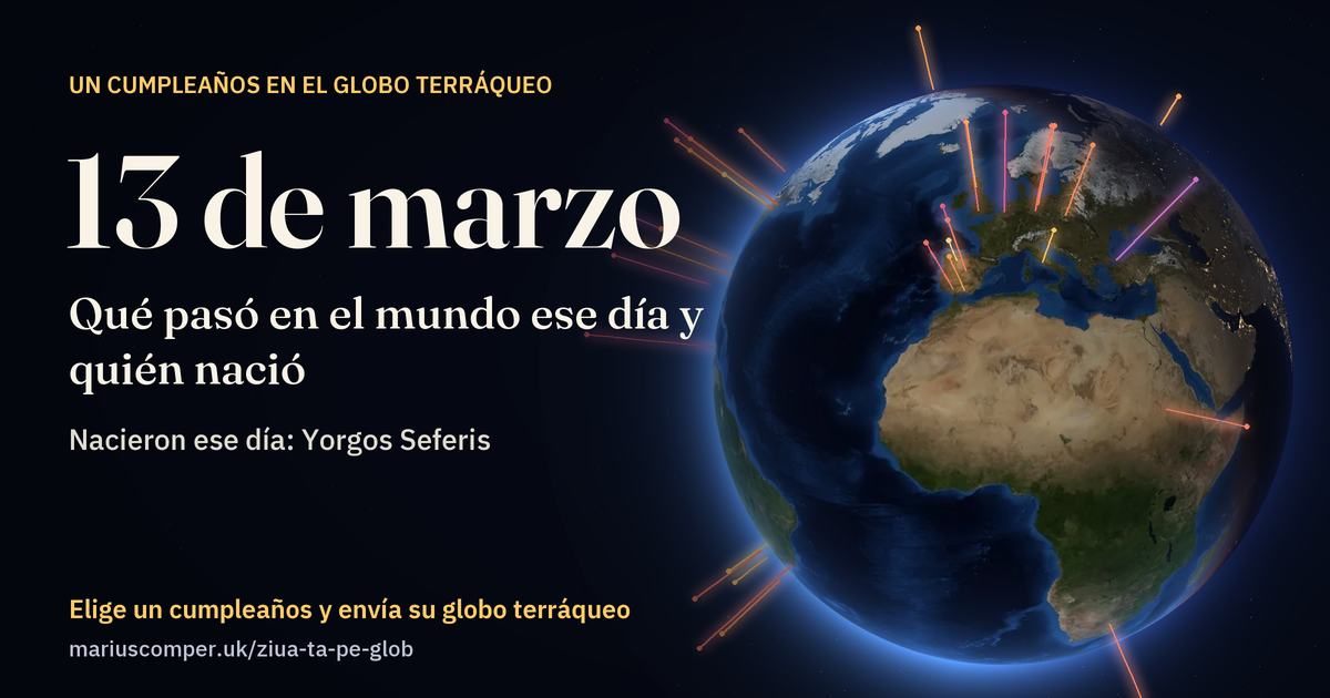 La Tierra el 13 de marzo, con los rayos de los acontecimientos del día