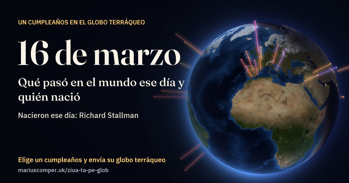 La Tierra el 16 de marzo, con los rayos de los acontecimientos del día