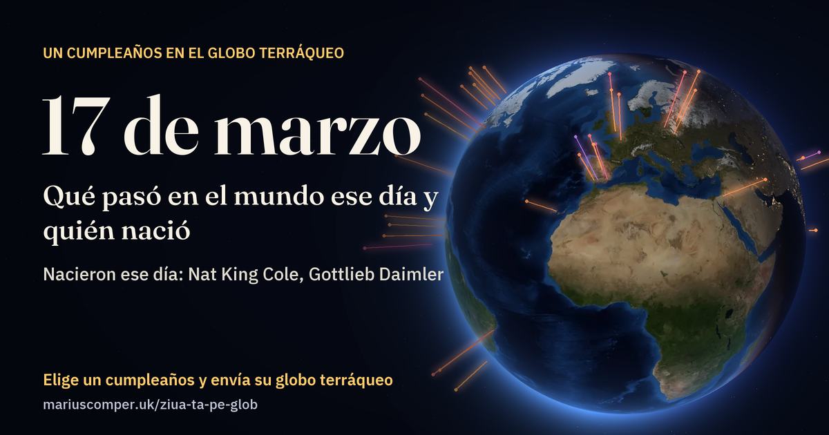 La Tierra el 17 de marzo, con los rayos de los acontecimientos del día