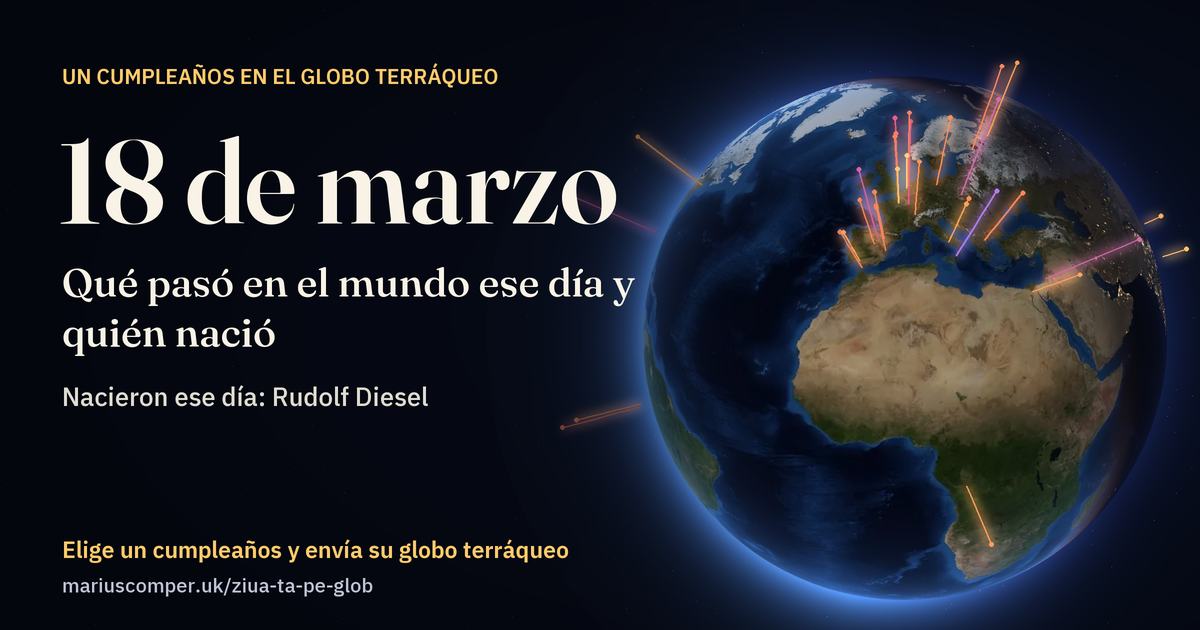 La Tierra el 18 de marzo, con los rayos de los acontecimientos del día