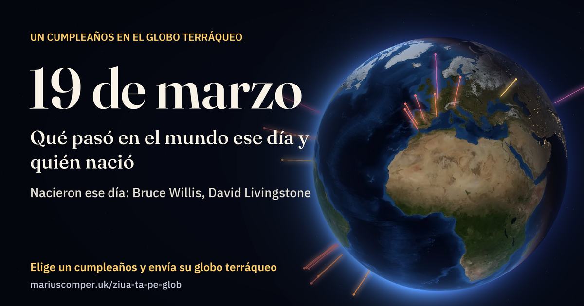 La Tierra el 19 de marzo, con los rayos de los acontecimientos del día