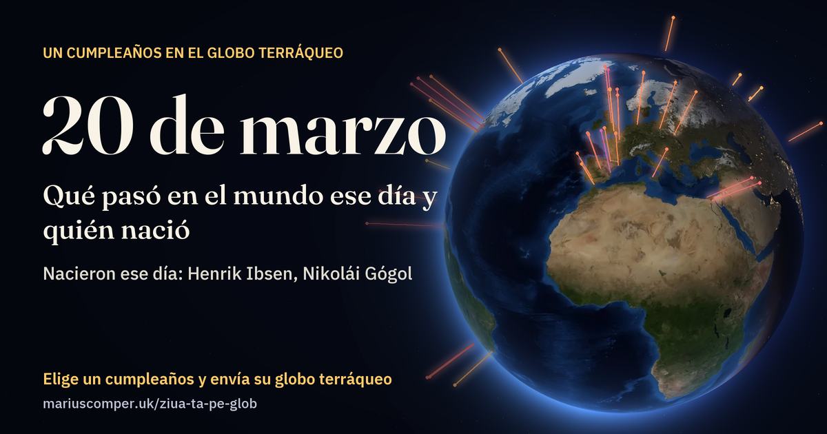 La Tierra el 20 de marzo, con los rayos de los acontecimientos del día