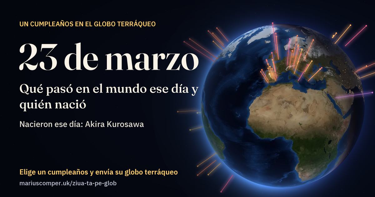 La Tierra el 23 de marzo, con los rayos de los acontecimientos del día