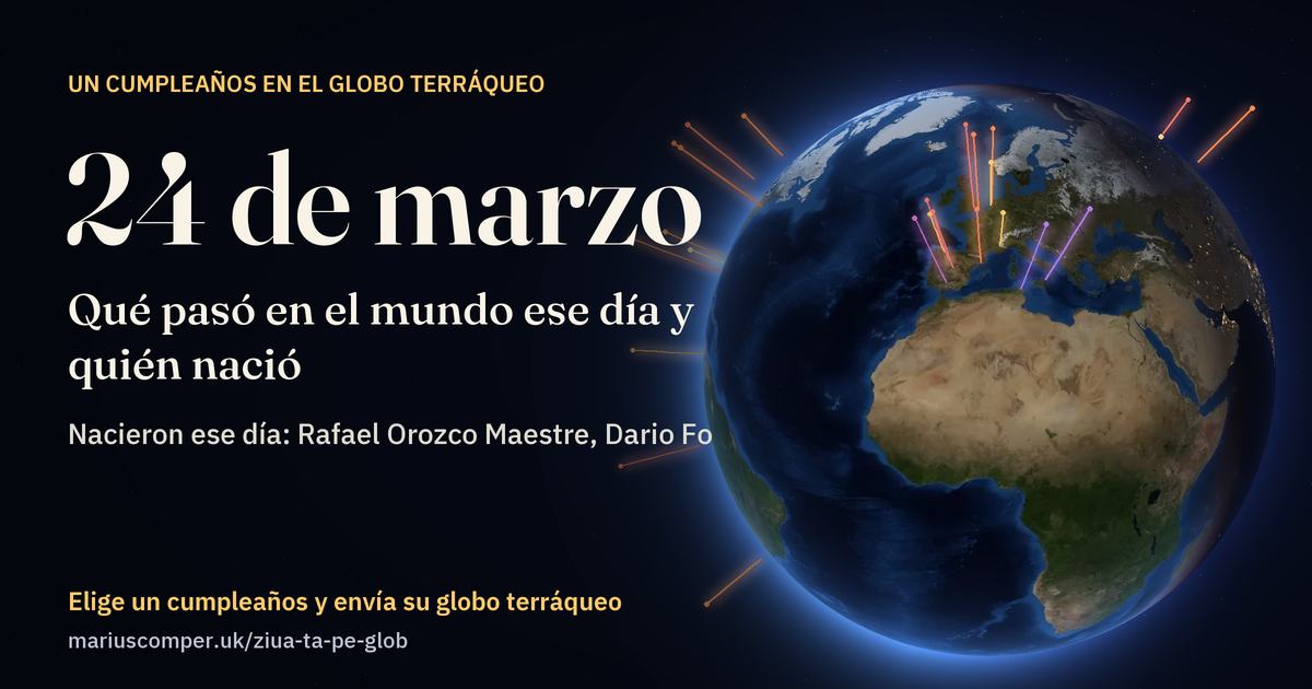 La Tierra el 24 de marzo, con los rayos de los acontecimientos del día