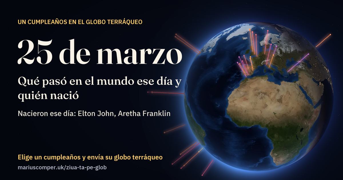 La Tierra el 25 de marzo, con los rayos de los acontecimientos del día