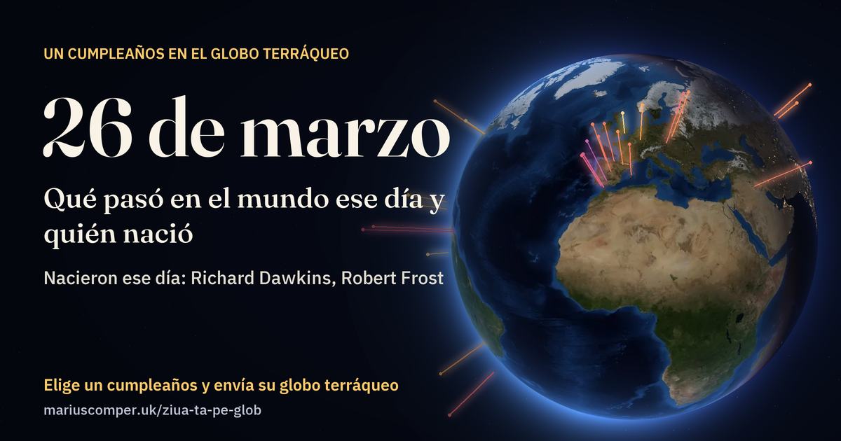 La Tierra el 26 de marzo, con los rayos de los acontecimientos del día