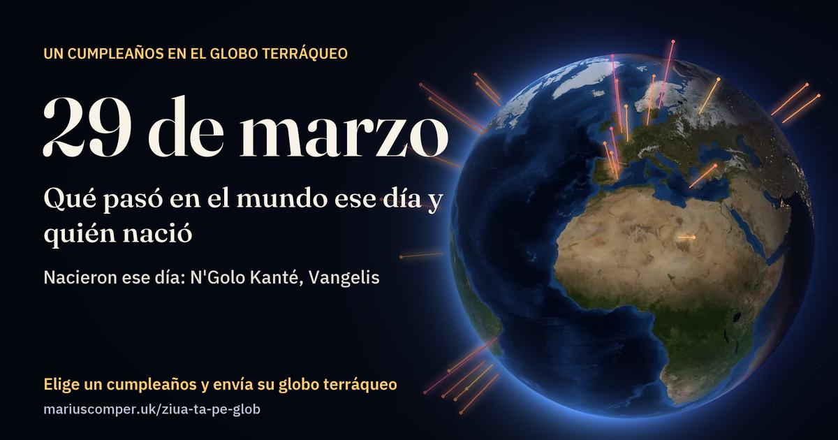 La Tierra el 29 de marzo, con los rayos de los acontecimientos del día