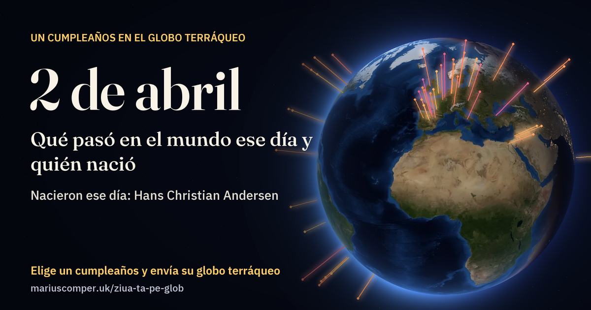 La Tierra el 2 de abril, con los rayos de los acontecimientos del día