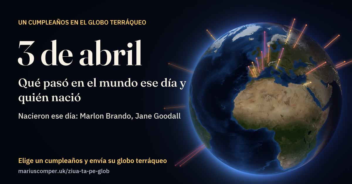 La Tierra el 3 de abril, con los rayos de los acontecimientos del día