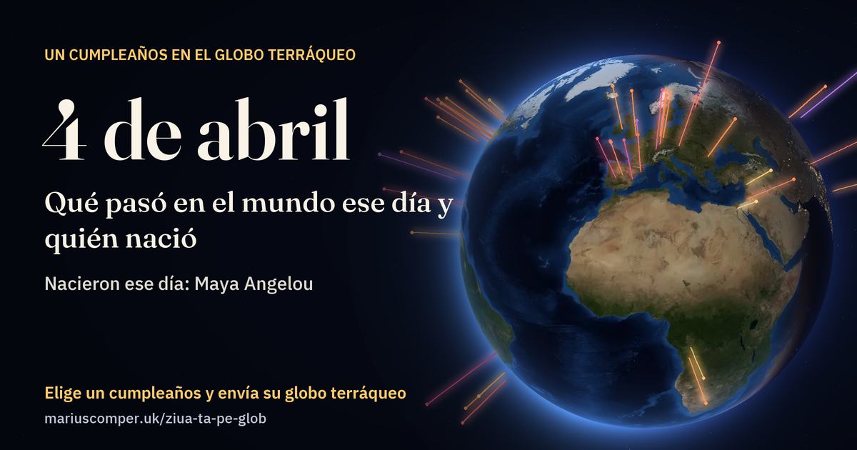 La Tierra el 4 de abril, con los rayos de los acontecimientos del día