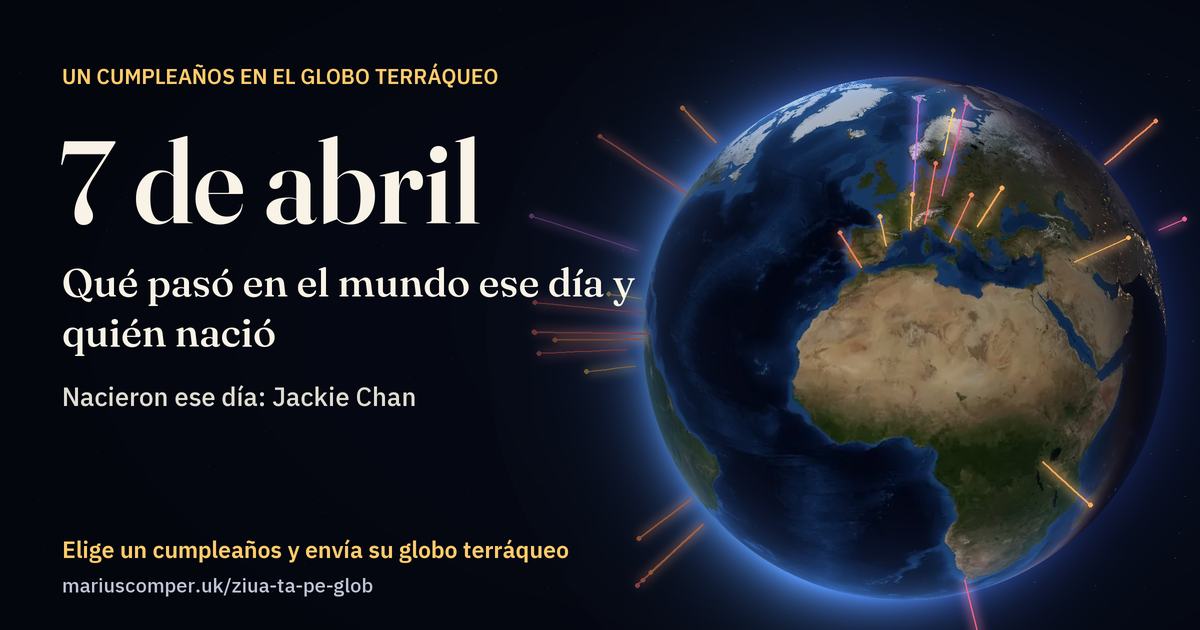 La Tierra el 7 de abril, con los rayos de los acontecimientos del día