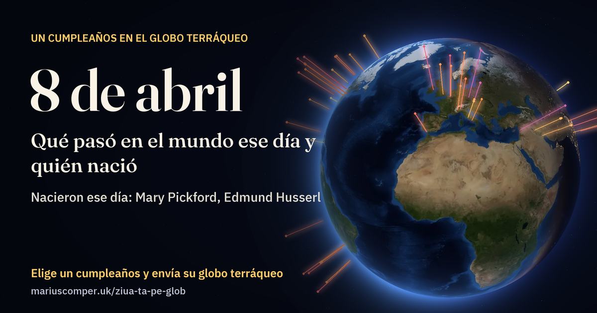 La Tierra el 8 de abril, con los rayos de los acontecimientos del día