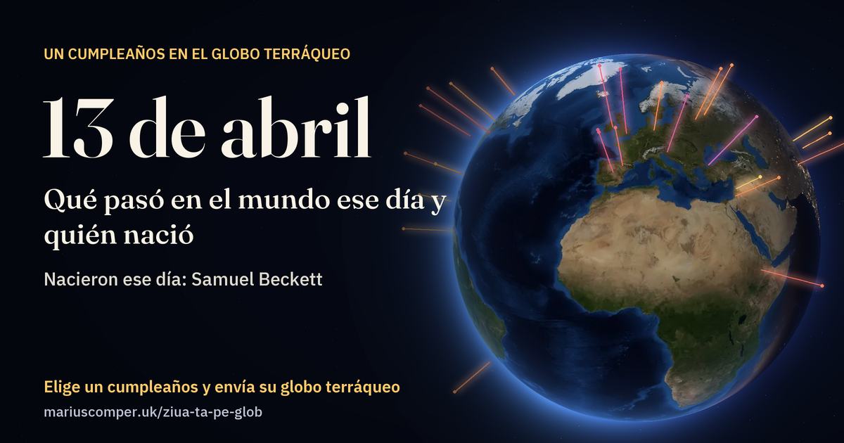 La Tierra el 13 de abril, con los rayos de los acontecimientos del día