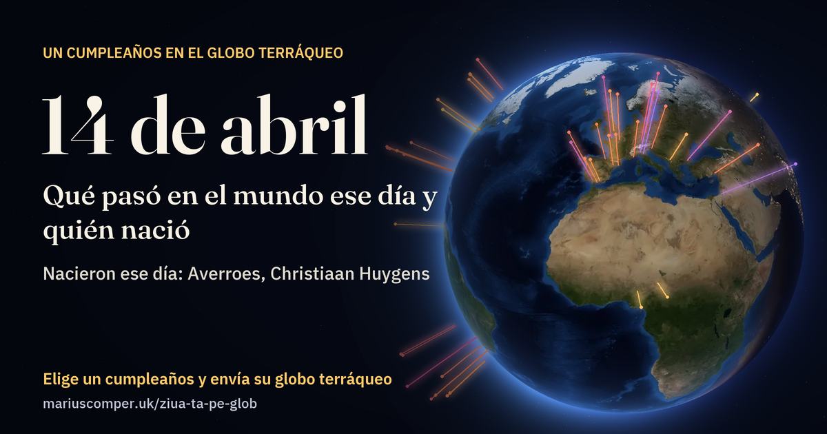 La Tierra el 14 de abril, con los rayos de los acontecimientos del día