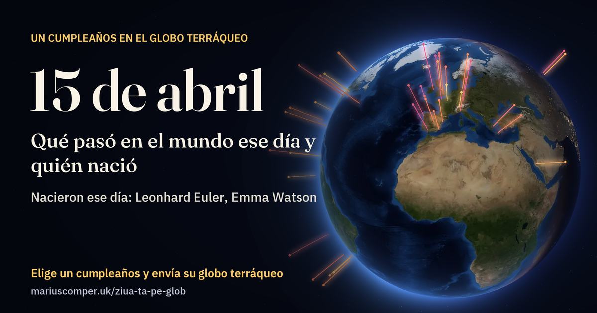 La Tierra el 15 de abril, con los rayos de los acontecimientos del día
