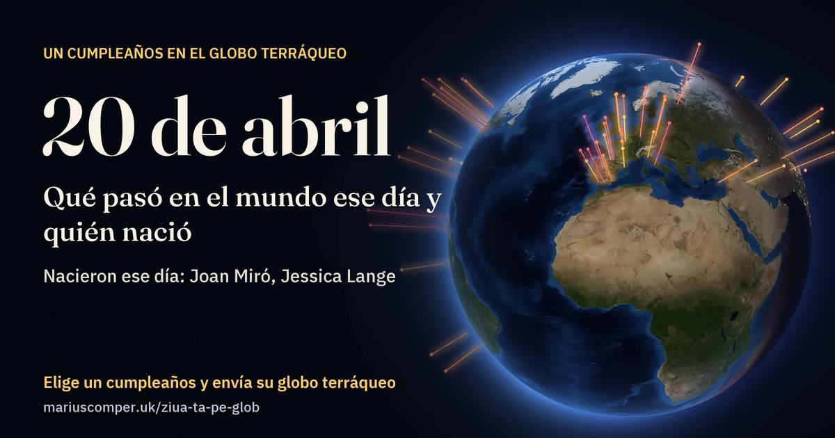 La Tierra el 20 de abril, con los rayos de los acontecimientos del día