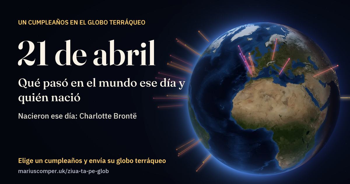 La Tierra el 21 de abril, con los rayos de los acontecimientos del día