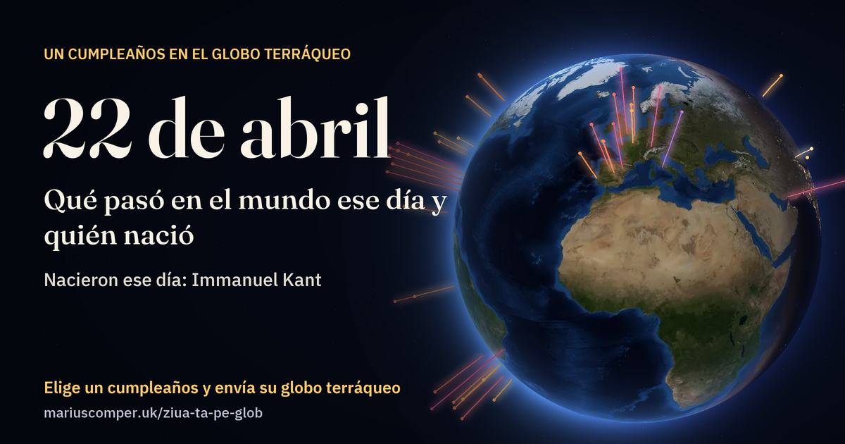 La Tierra el 22 de abril, con los rayos de los acontecimientos del día