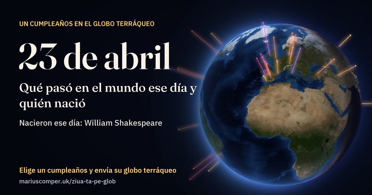 La Tierra el 23 de abril, con los rayos de los acontecimientos del día