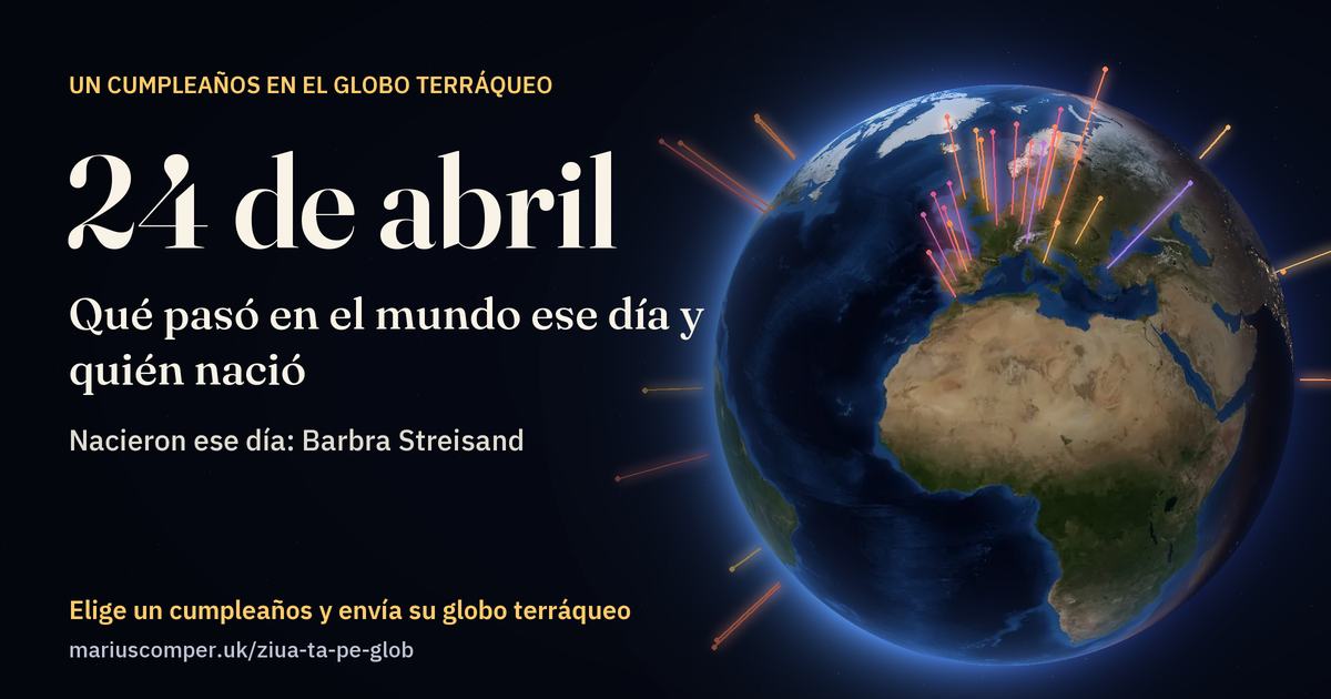 La Tierra el 24 de abril, con los rayos de los acontecimientos del día