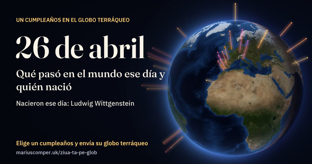 La Tierra el 26 de abril, con los rayos de los acontecimientos del día
