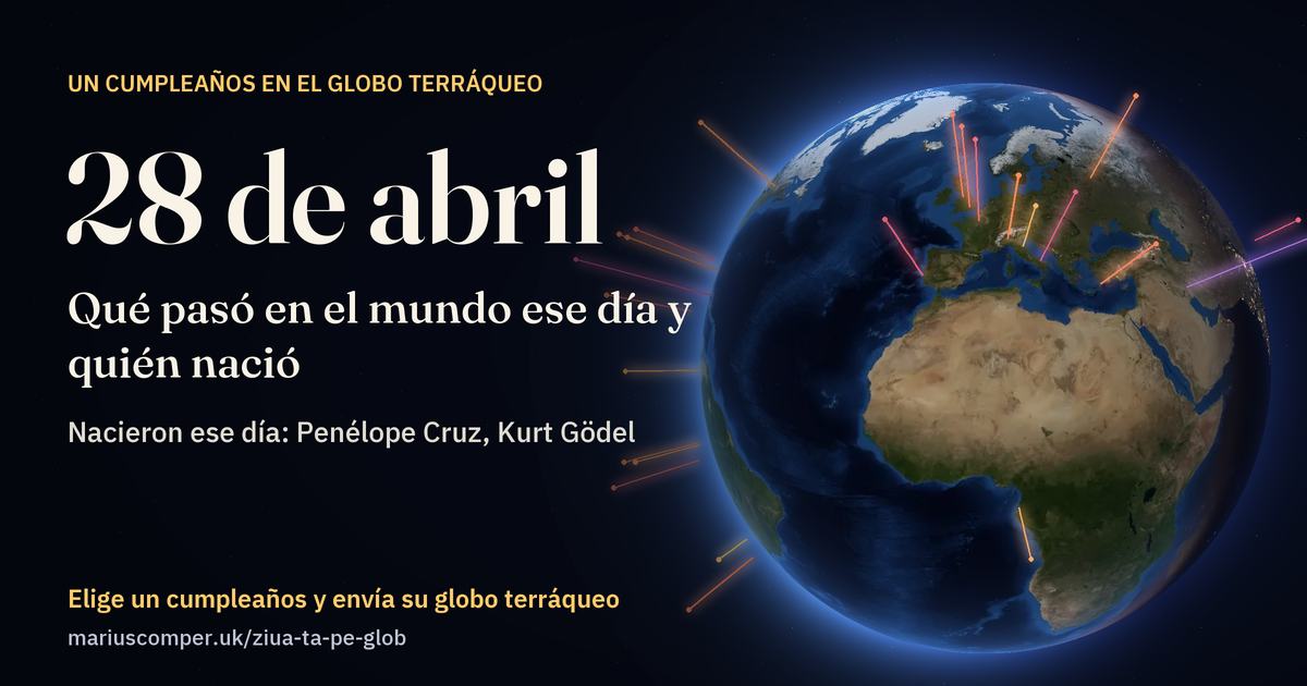 La Tierra el 28 de abril, con los rayos de los acontecimientos del día