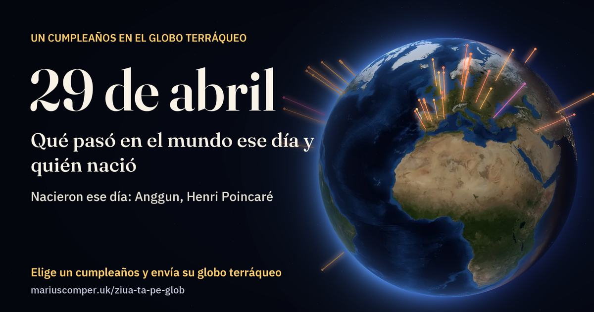 La Tierra el 29 de abril, con los rayos de los acontecimientos del día