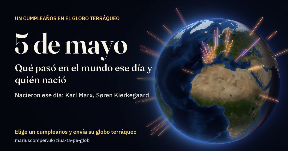 La Tierra el 5 de mayo, con los rayos de los acontecimientos del día