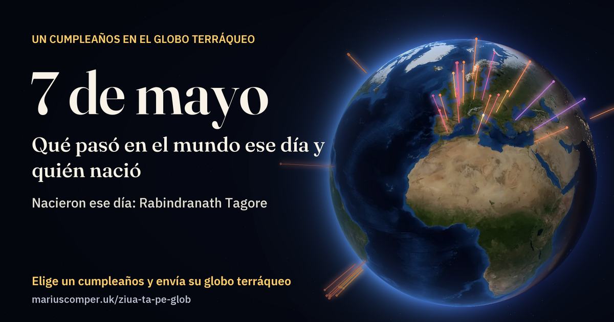 La Tierra el 7 de mayo, con los rayos de los acontecimientos del día