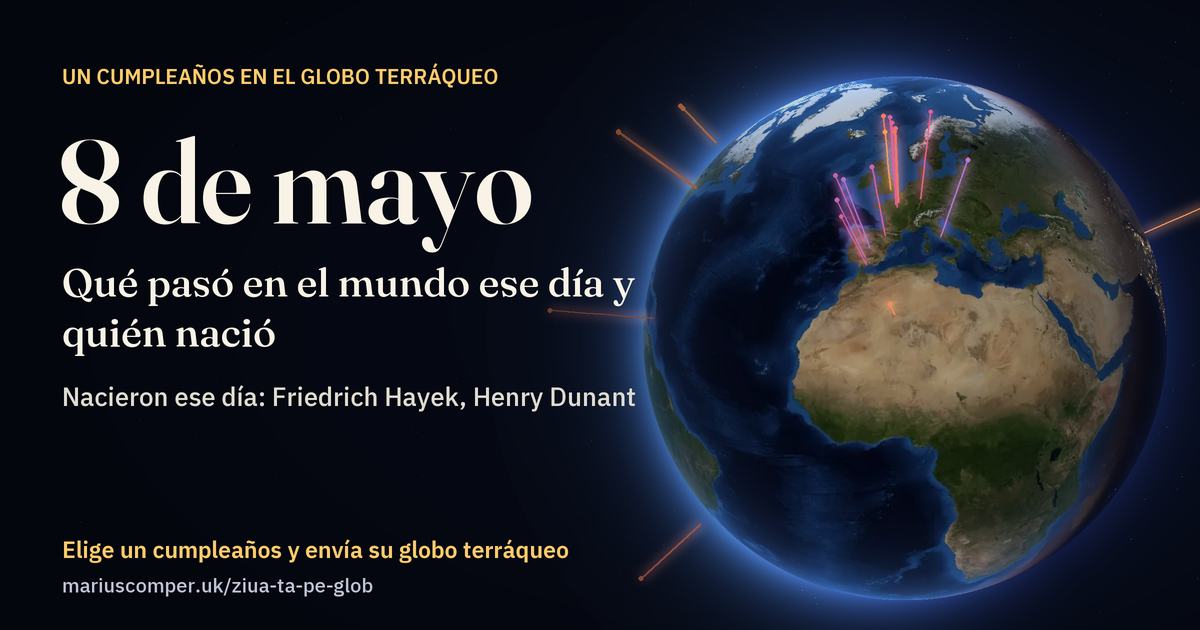 La Tierra el 8 de mayo, con los rayos de los acontecimientos del día