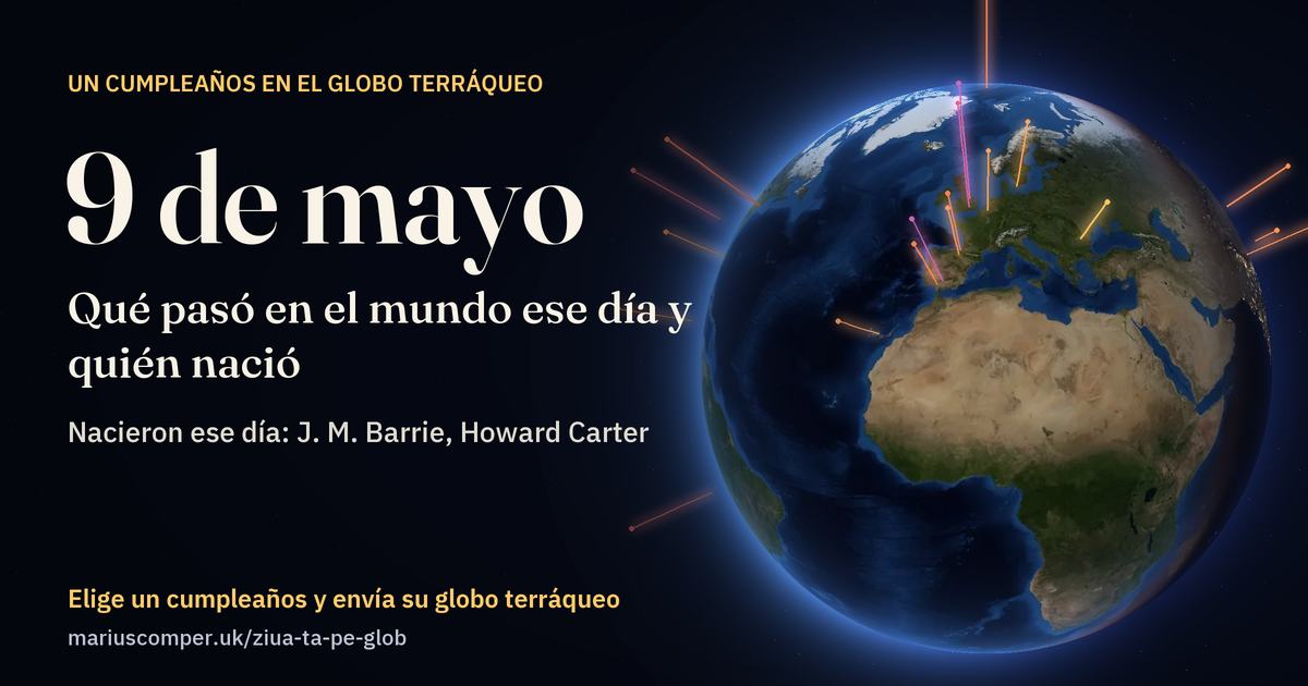 La Tierra el 9 de mayo, con los rayos de los acontecimientos del día