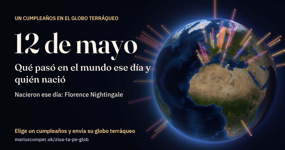 La Tierra el 12 de mayo, con los rayos de los acontecimientos del día