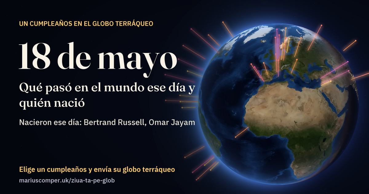 La Tierra el 18 de mayo, con los rayos de los acontecimientos del día