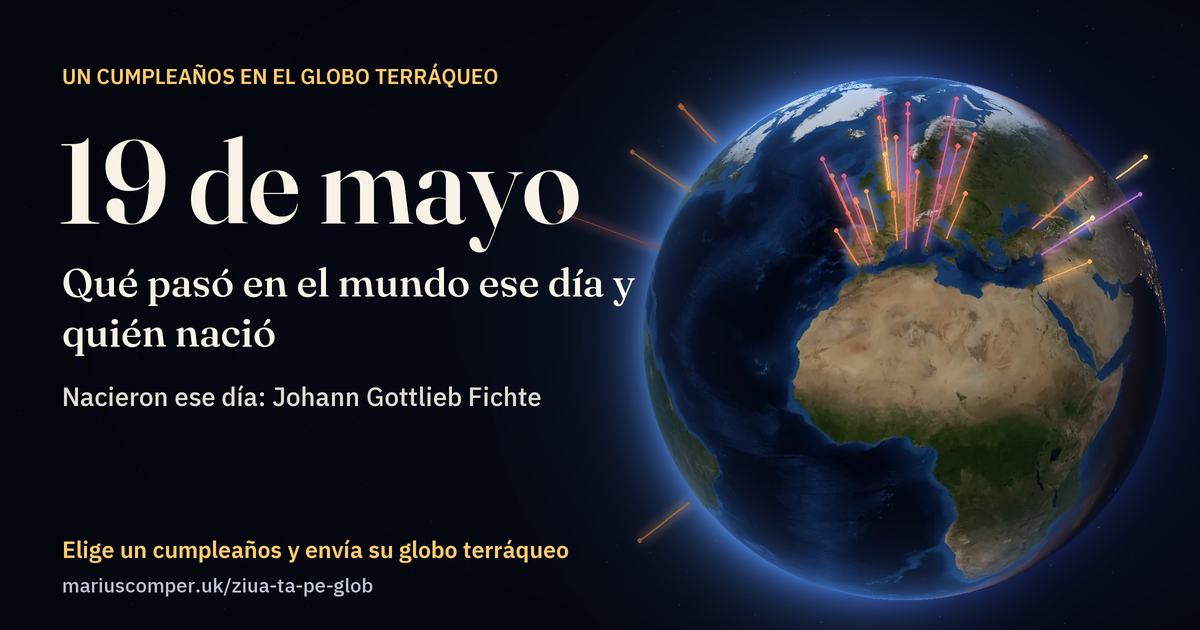La Tierra el 19 de mayo, con los rayos de los acontecimientos del día