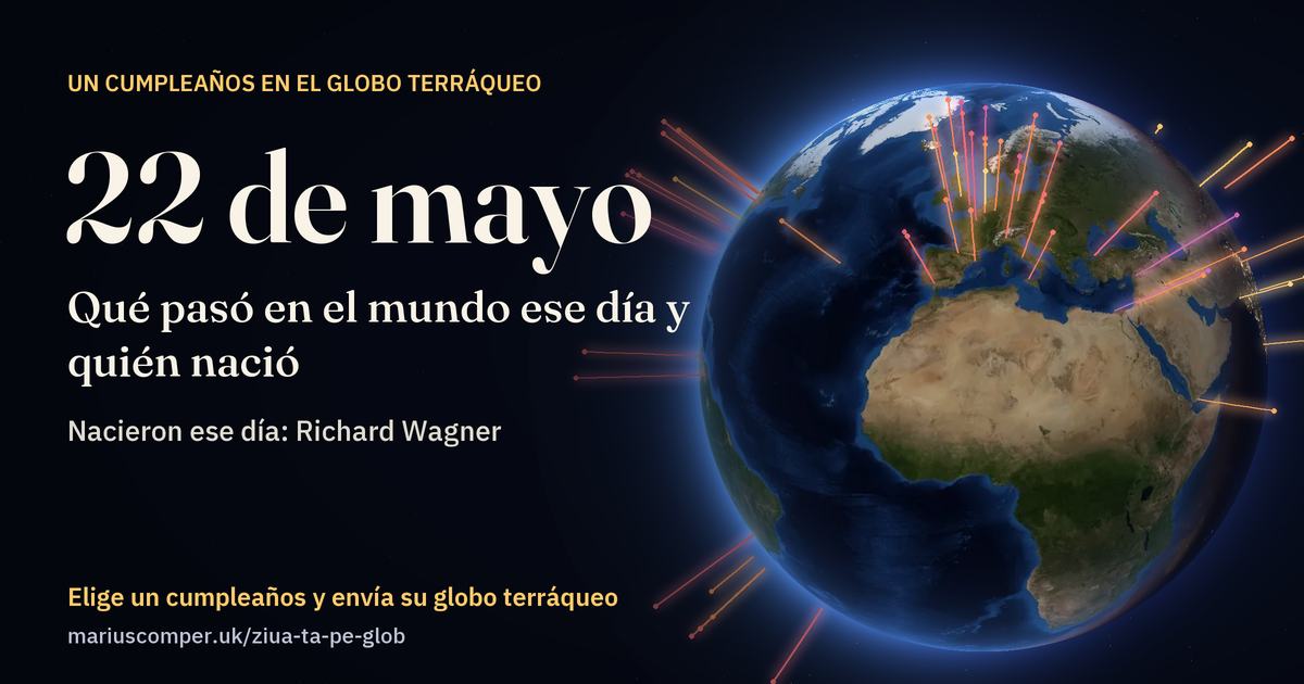 La Tierra el 22 de mayo, con los rayos de los acontecimientos del día