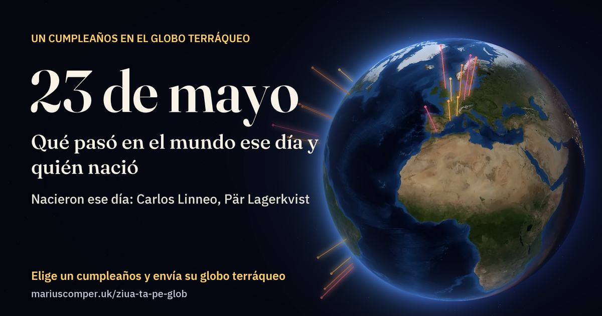 La Tierra el 23 de mayo, con los rayos de los acontecimientos del día