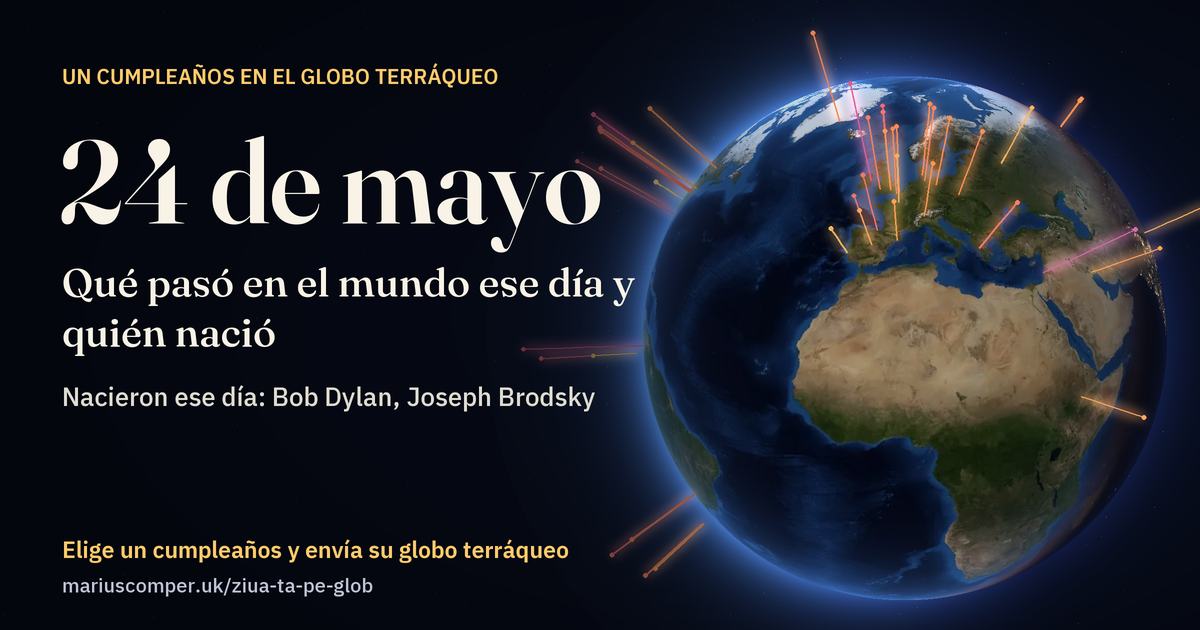 La Tierra el 24 de mayo, con los rayos de los acontecimientos del día