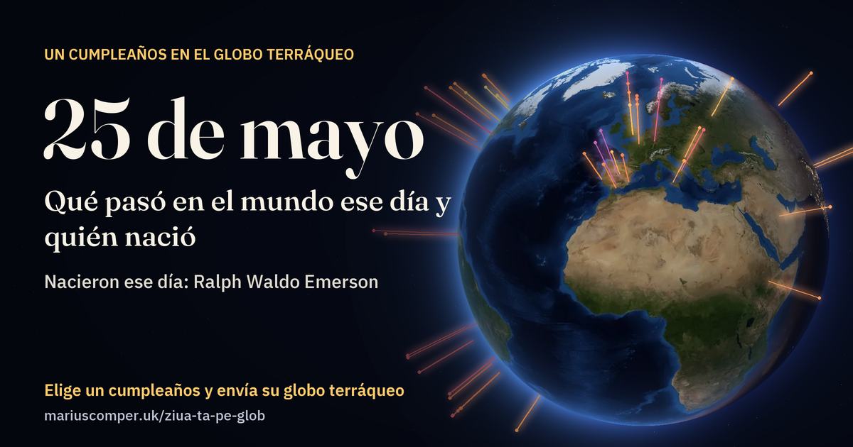 La Tierra el 25 de mayo, con los rayos de los acontecimientos del día